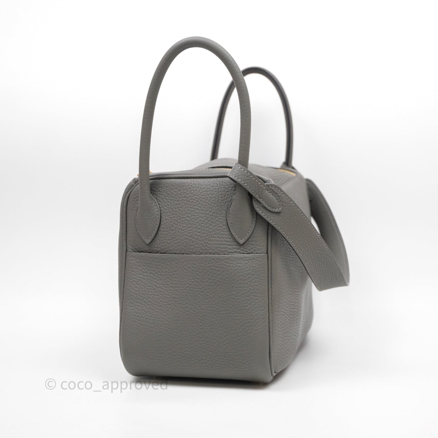 Hermès Lindy 26 Taurillion Clemence Gris Meyer 0L Gold Hardware