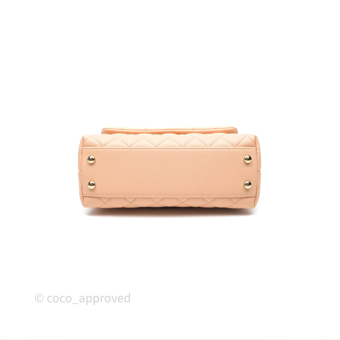 Chanel Small Coco Handle Quilted Pink Beige Caviar Gold Hardware
