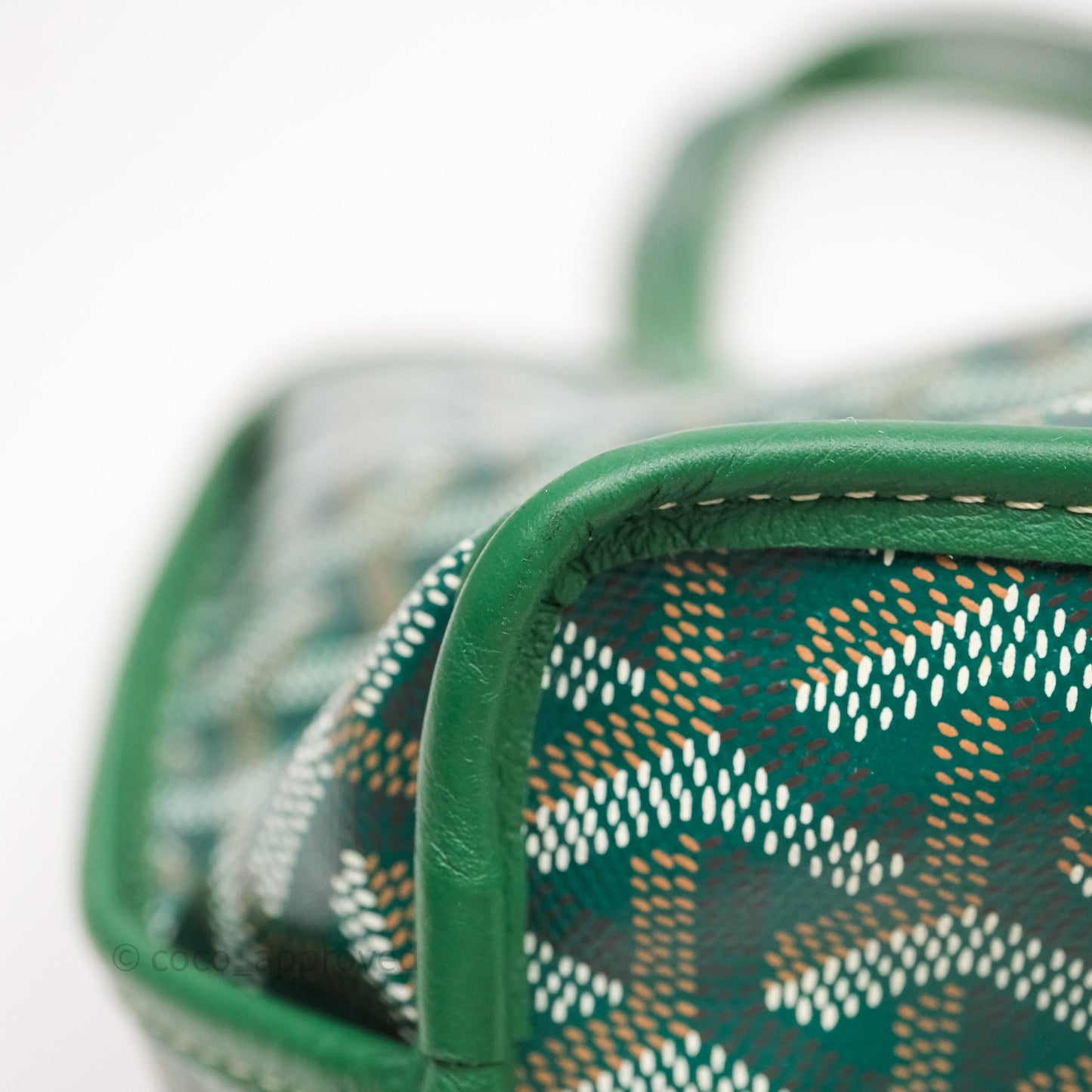 Goyard Anjou Mini Tote Bag Green Goyardine Canvas