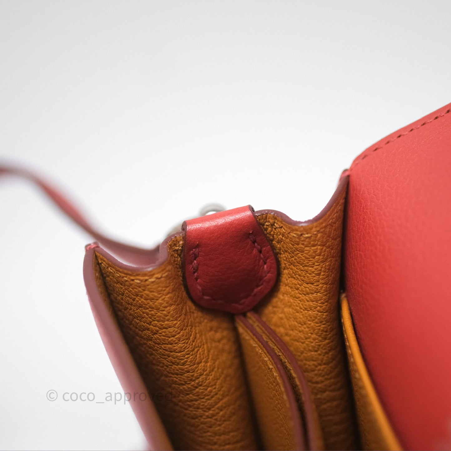 Hermès Roulis Mini Brique 36 / Caramel 28 Evercolor Palladium Hardware