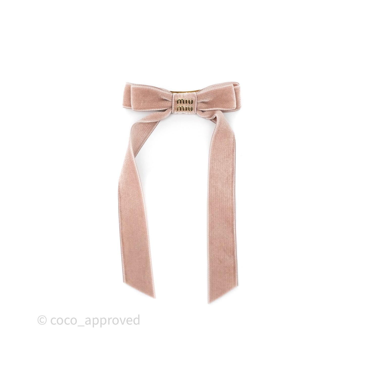 Miu Miu Velvet Hair Clip Alabaster Pink