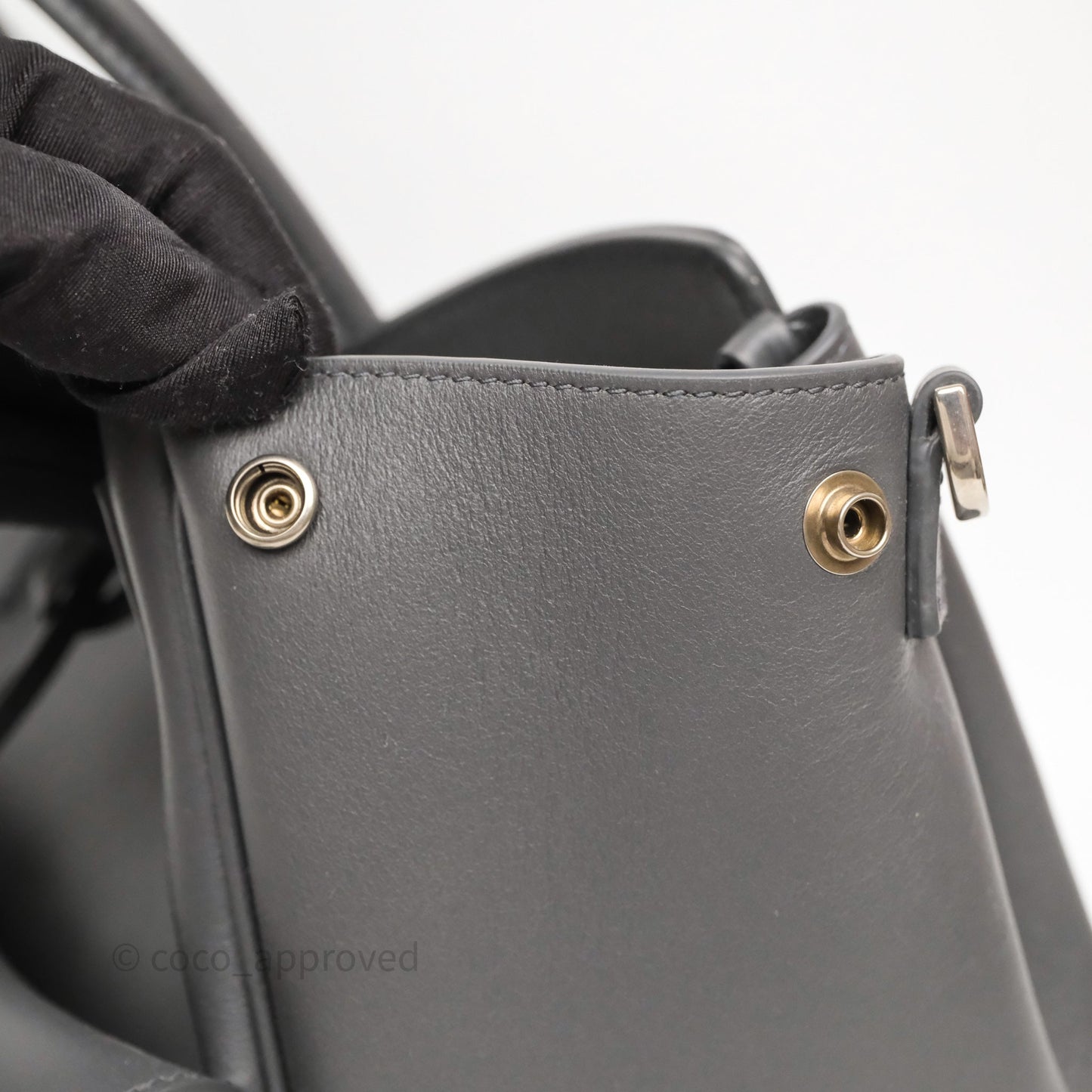 Balenciaga Small Bel Air Carry All Bag Grey Calfskin Silver Hardware