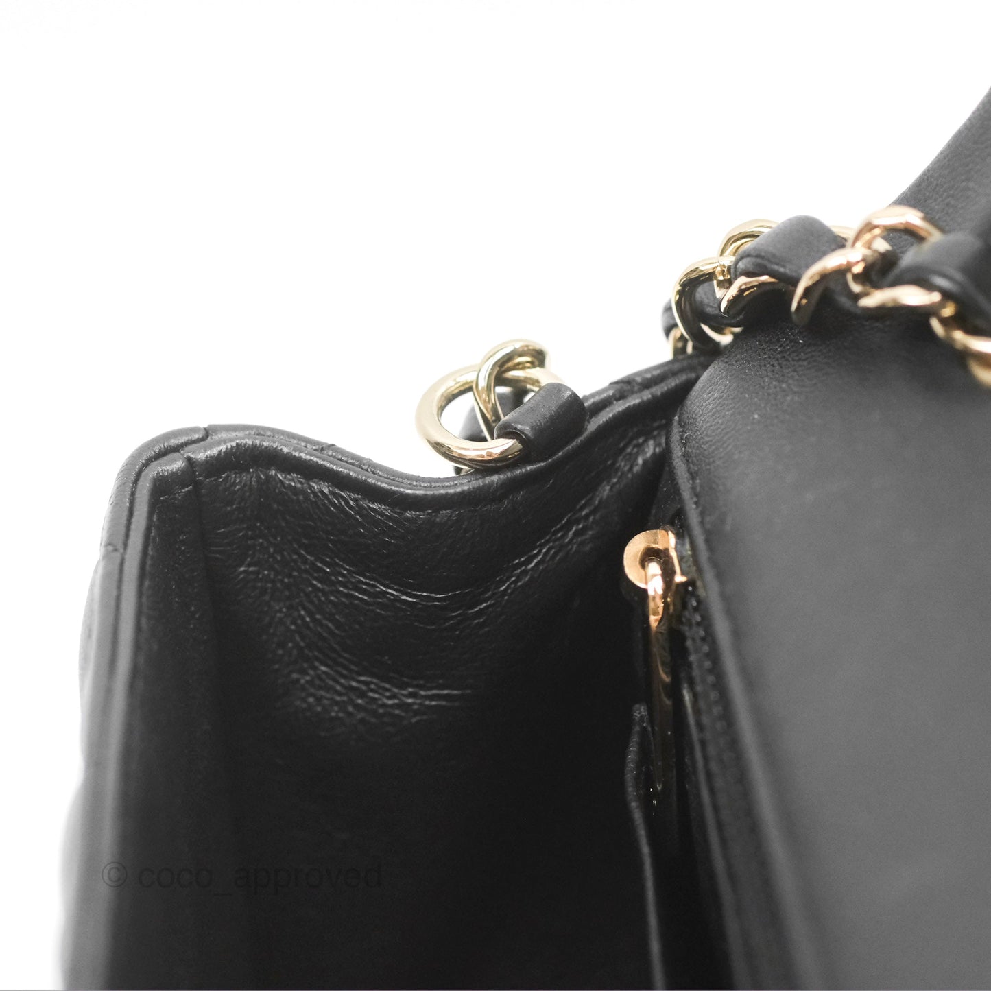 Chanel Quilted Mini Rectangular Black Lambskin Gold Hardware