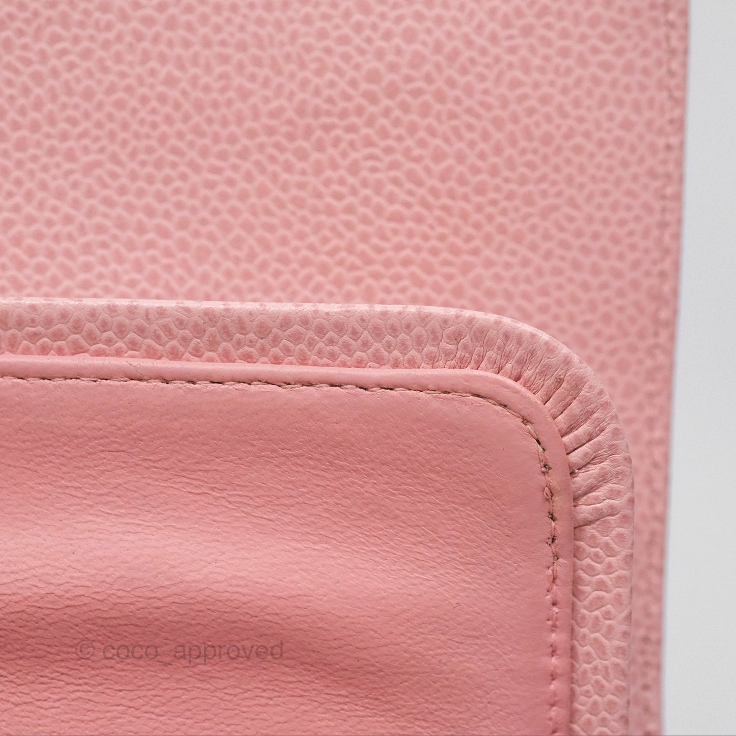 Chanel Vintage Classic M/L Medium Flap Quilted Sakura Pink Caviar 24K Gold Hardware