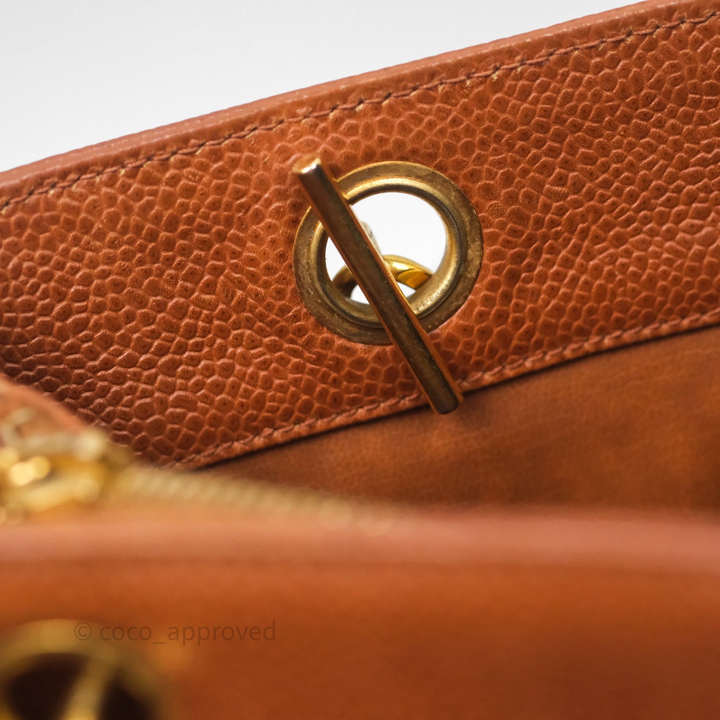 Chanel Vintage Tote Caramel Caviar 24K Gold Hardware