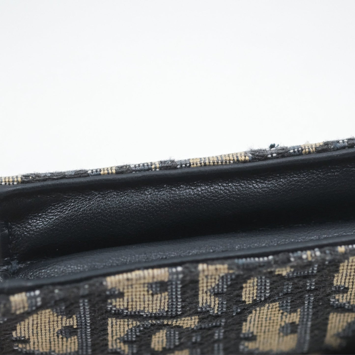 Christian Dior Saddle Flap Card Holder Blue Dior Oblique Jacquard