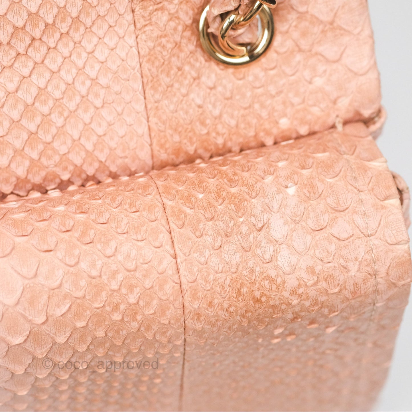 Chanel Jumbo Double Flap Python Pink Gold Hardware