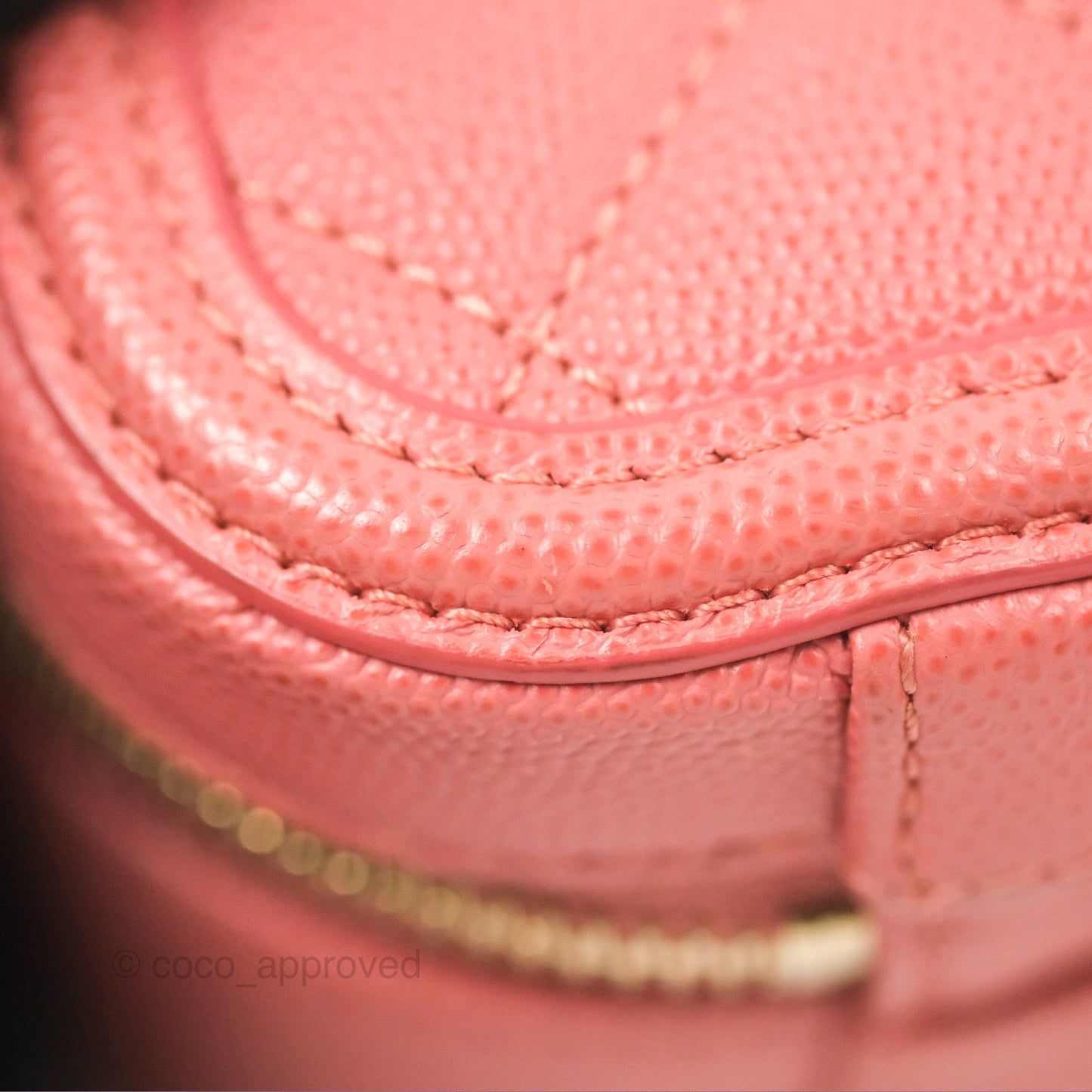 Chanel Quilted Medium CC Filigree Vanity Case Pink Caviar Gold Hardware