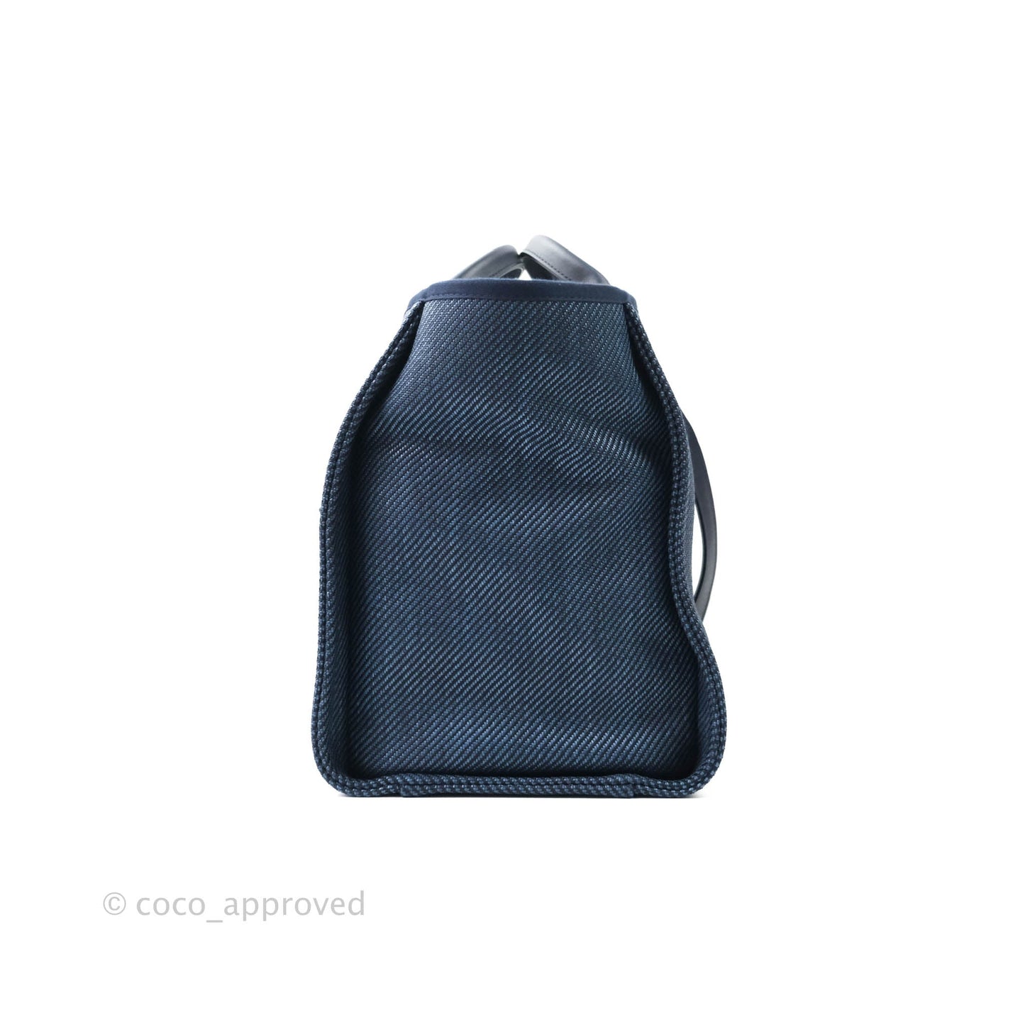 Chanel Canvas Large Deauville Tote Navy Blue