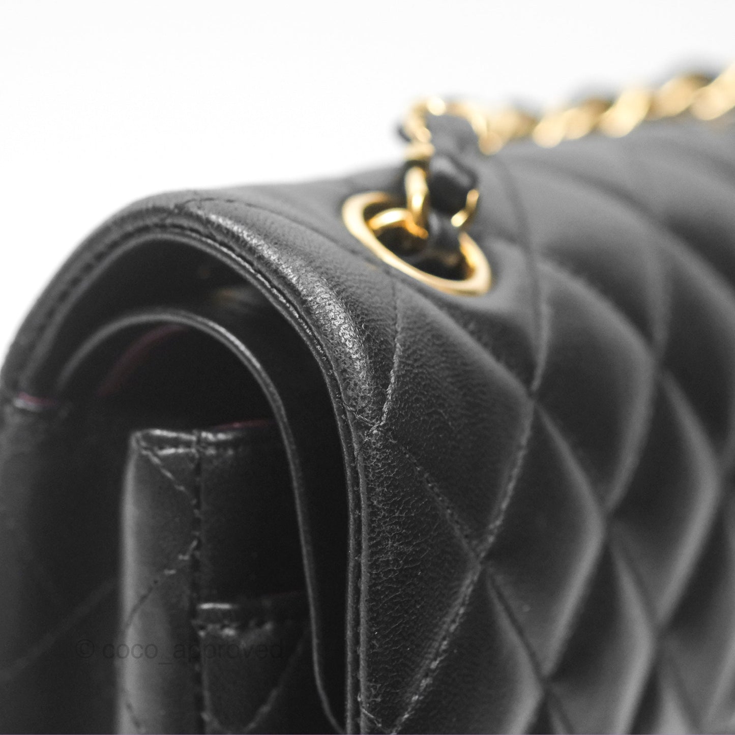 Chanel Small Classic Quilted Flap Black Lambskin Gold Hardware