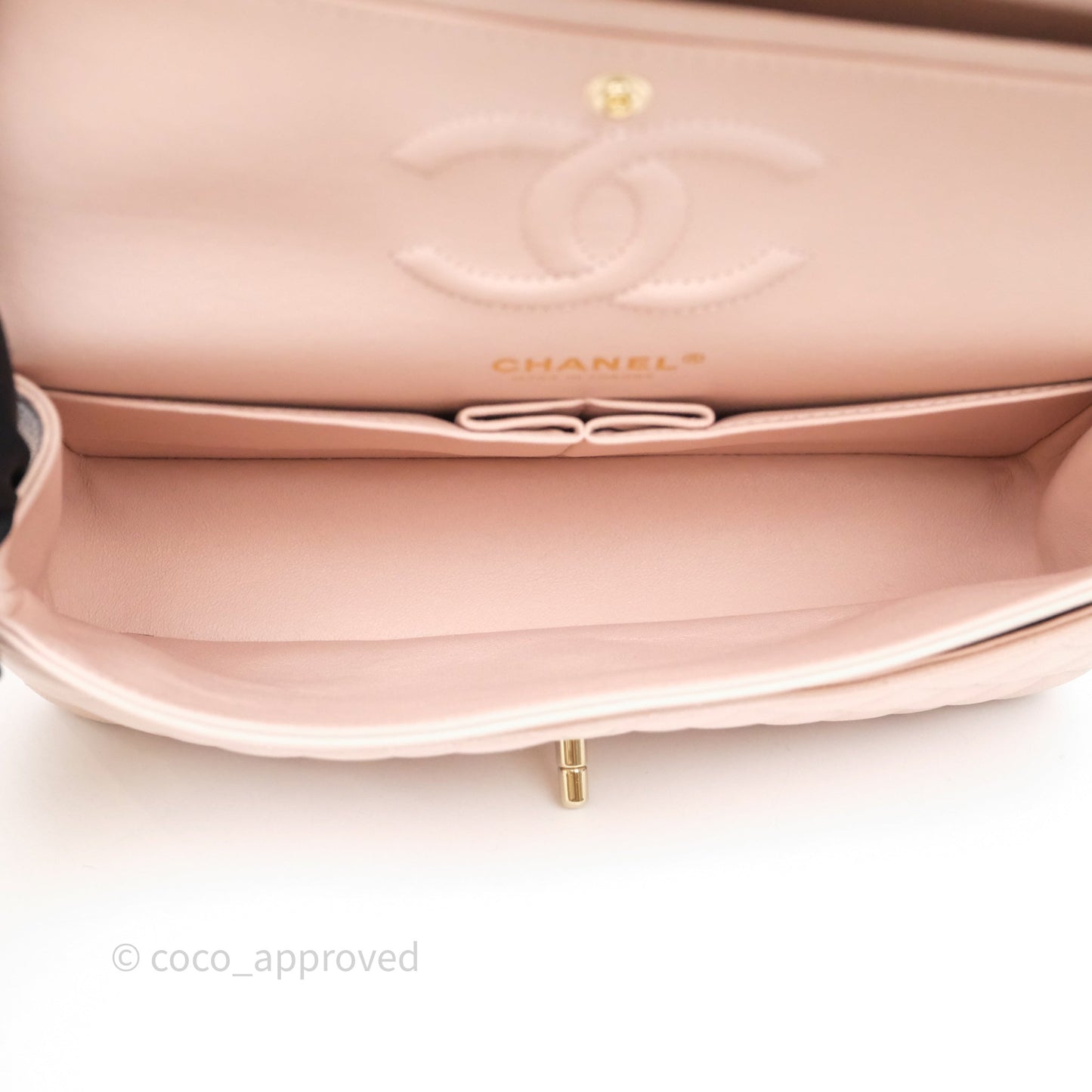 Chanel Classic M/L Medium Flap Quilted Pink Caviar Gold Hardware