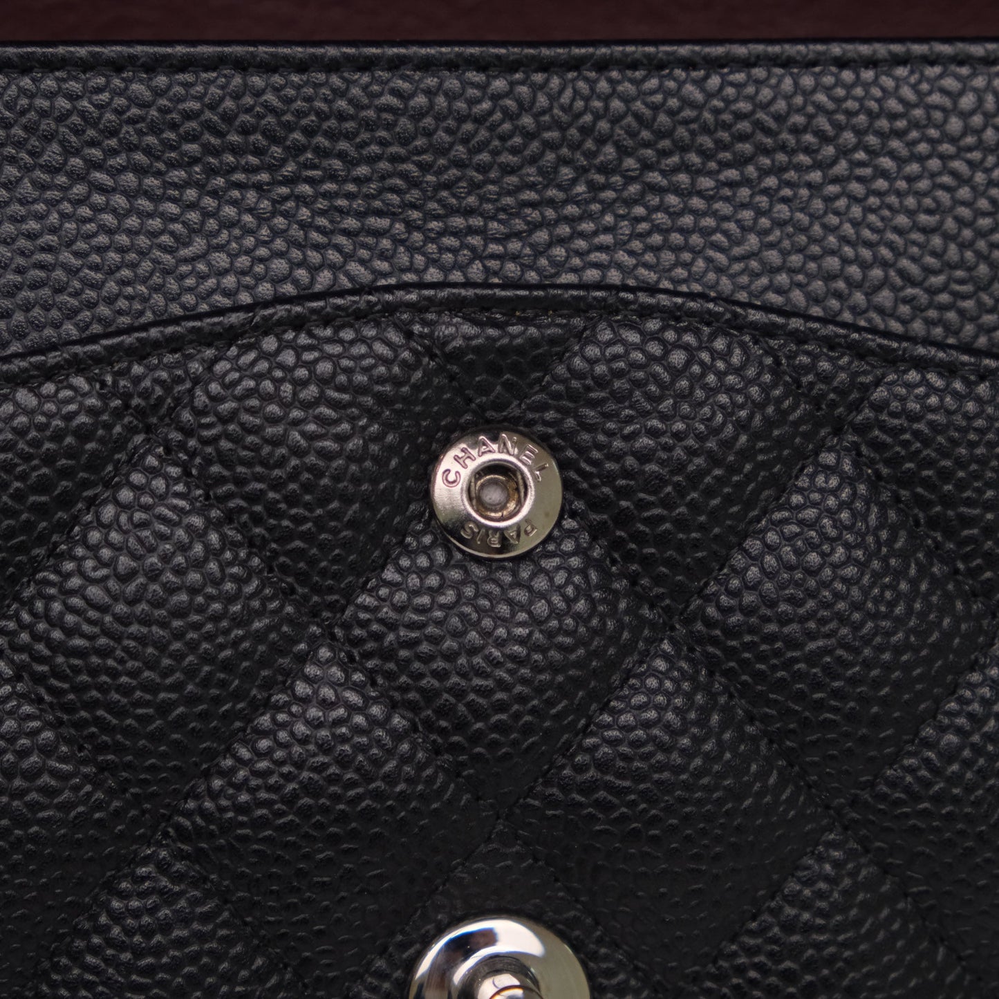 Chanel Classic M/L Medium Flap Quilted Black Caviar Silver Hardware