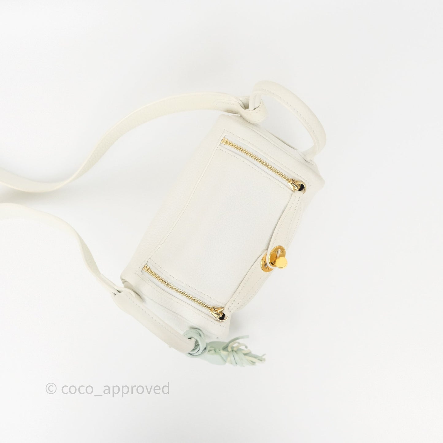 Hermès Mini Lindy 20 New White 0U Clemence Gold Hardware