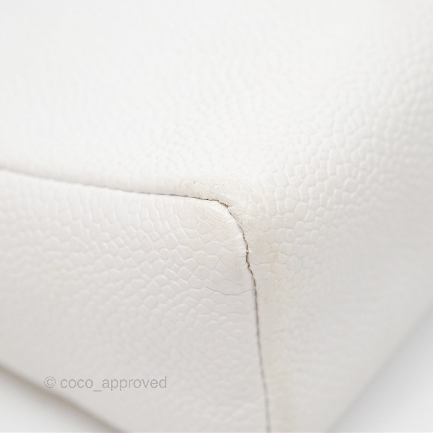 Chanel Vintage CC Clutch White Caviar Gold Hardware
