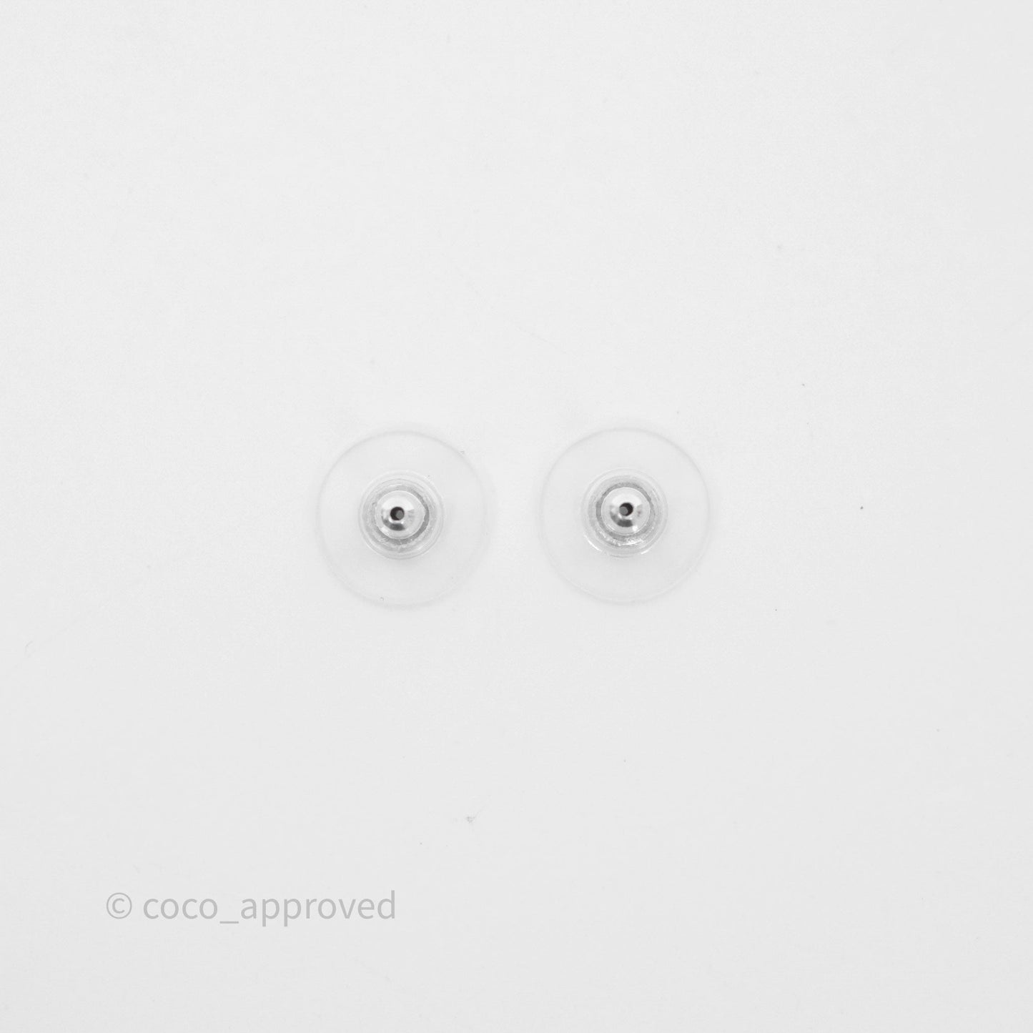 Chanel Crystal CC Star Earrings Silver Tone 20P