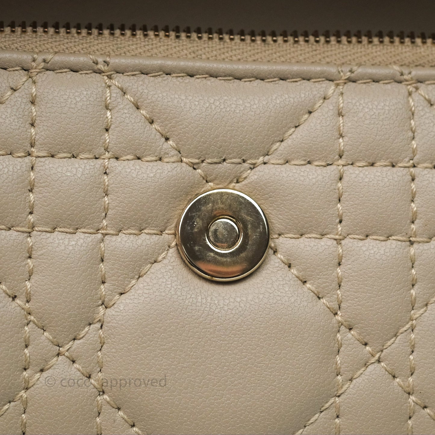 Christian Dior My Dior Glycine Wallet Powder Beige Cannage Lambskin