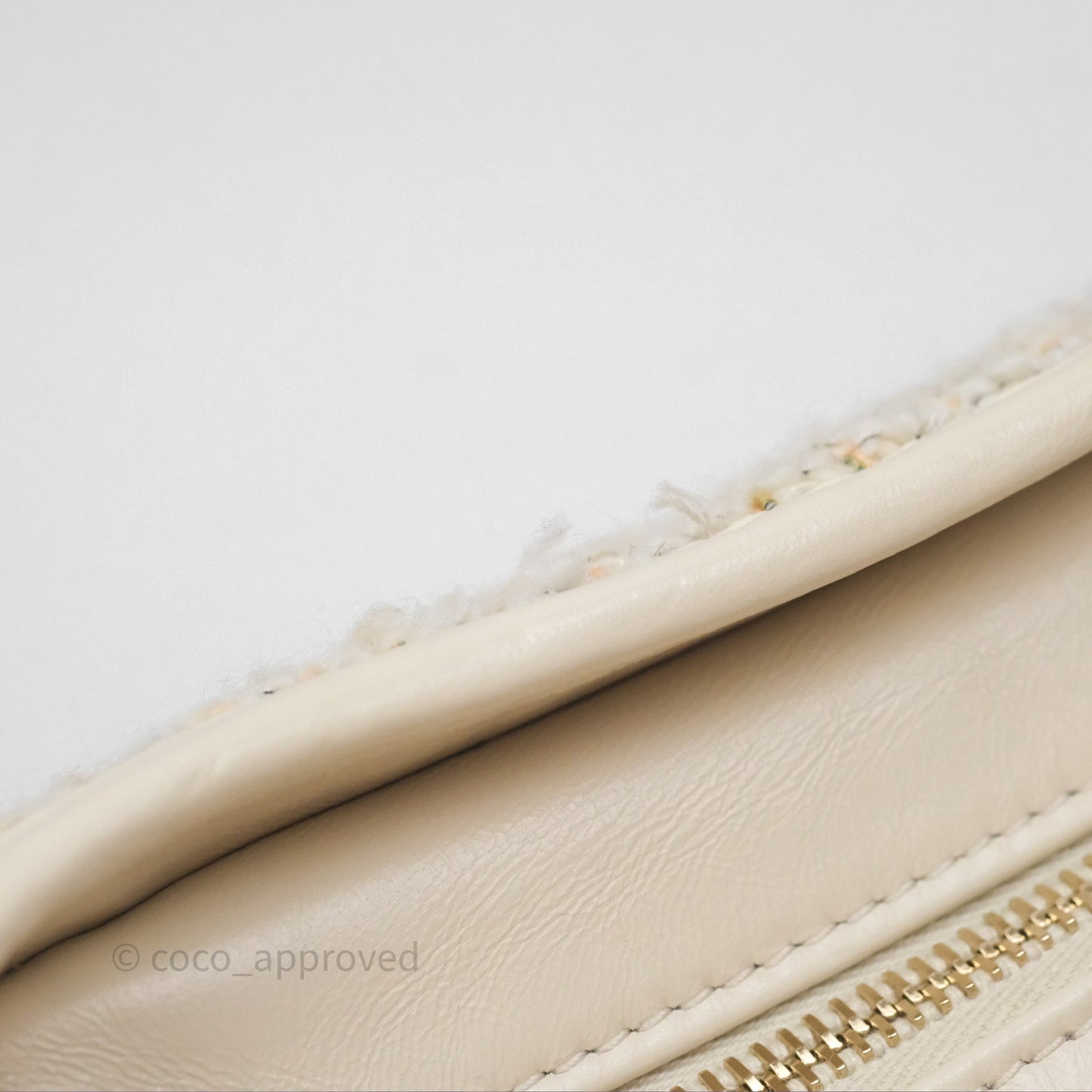Chanel Small Gabrielle Hobo Quilted Ivory Tweed Aged Calfskin