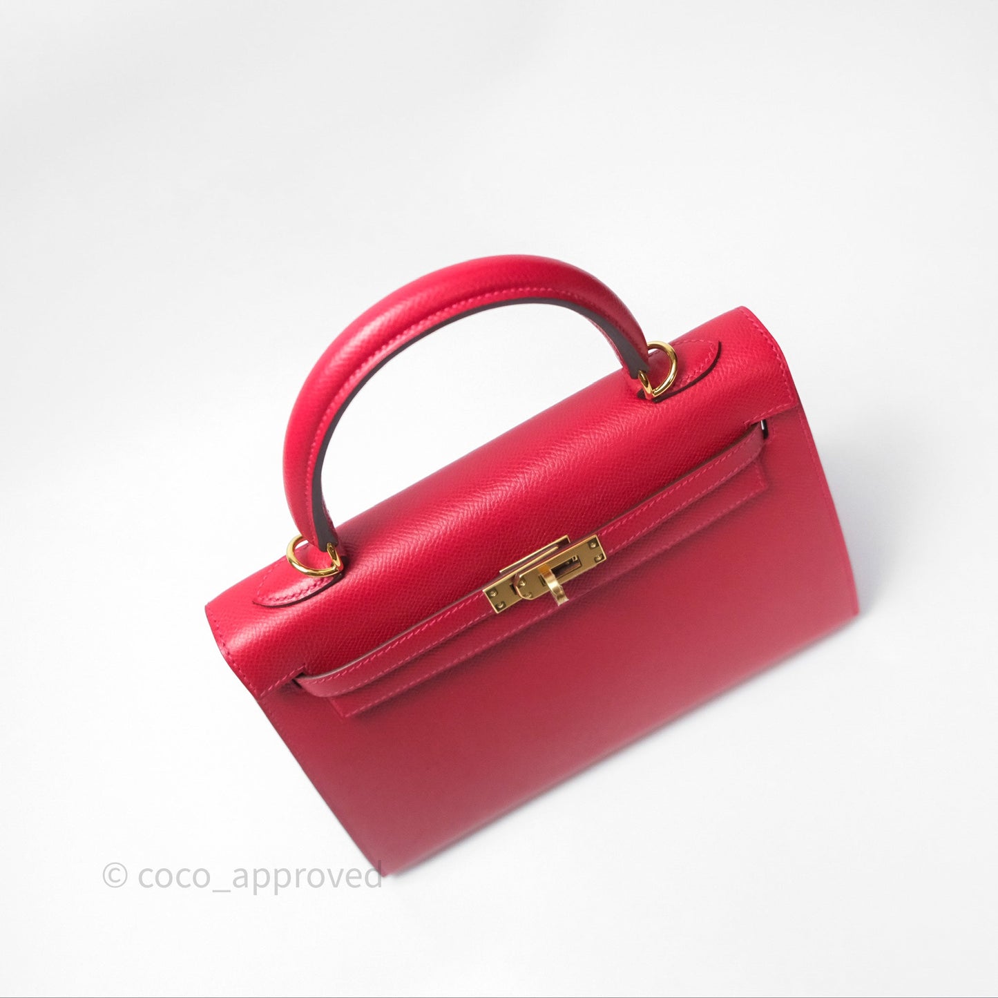 Hermès Sellier Kelly 25 Rouge Casaque Q5 Epsom Gold Hardware