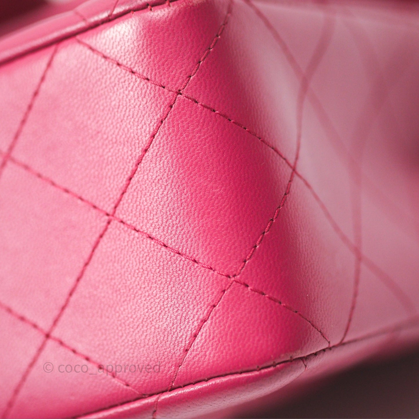 Chanel Quilted Mini Rectangular Flap Dark Pink Lambskin Silver Hardware