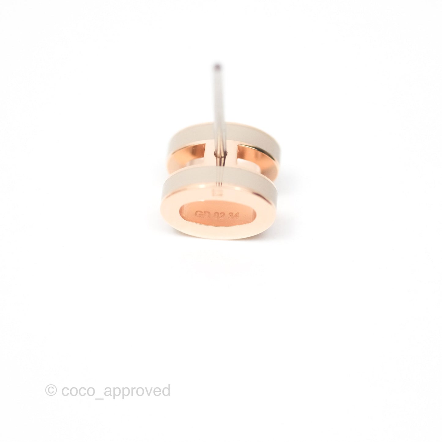 Hermès Mini Pop H Earrings Marron Glace Rose Gold
