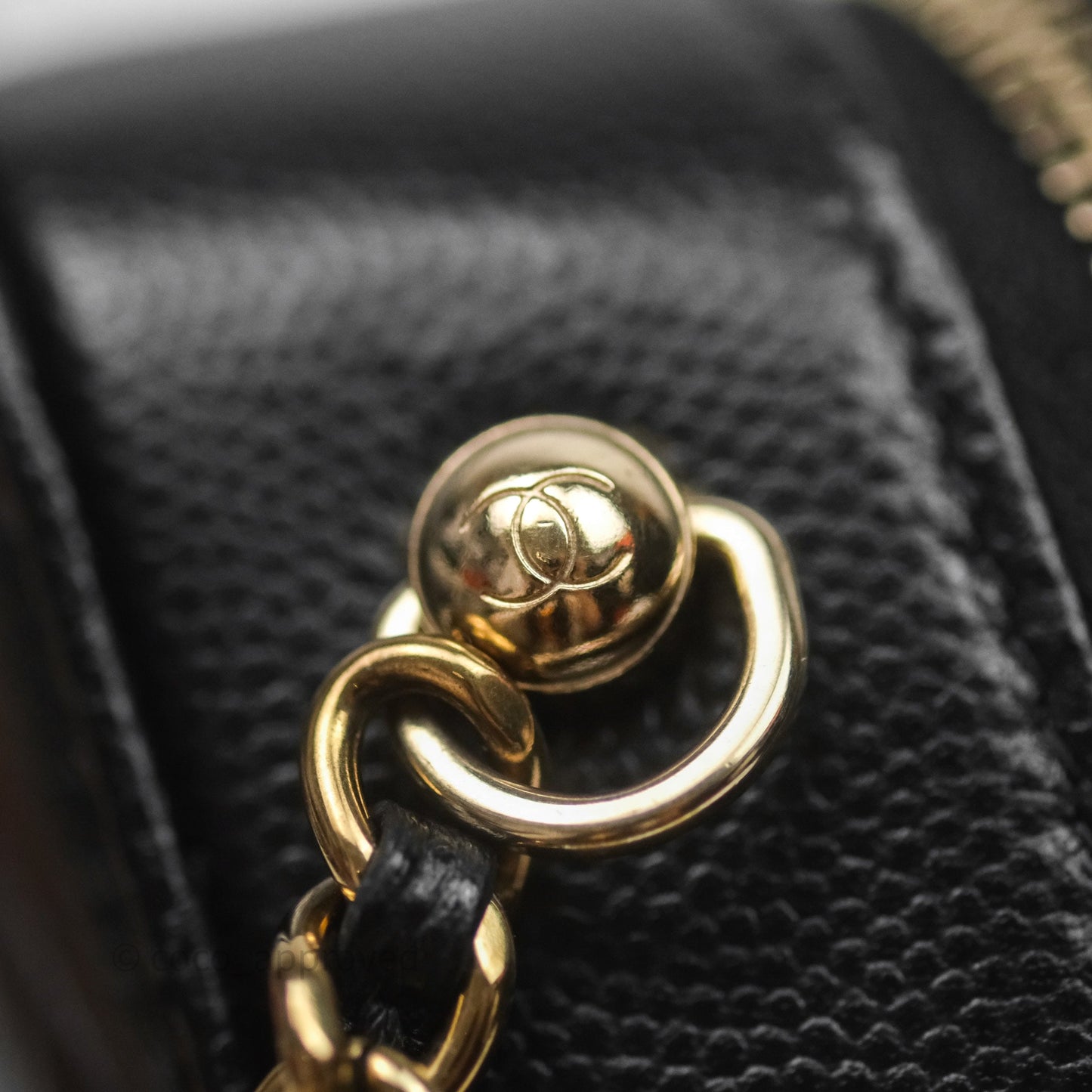 Chanel Quilted Camera Case Black Caviar Gold Hardware