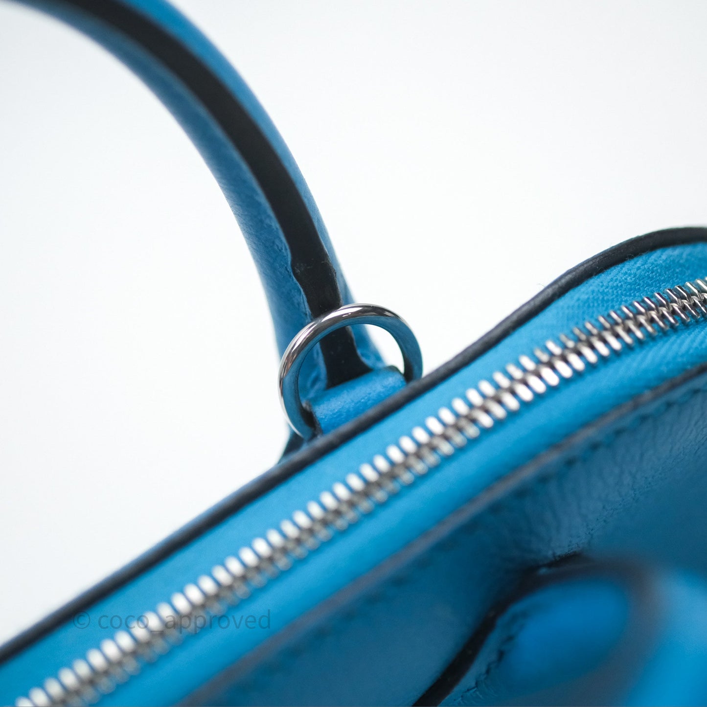 Hermès Bolide Mini 1923 Bleu Frida 0F/ Rose Mexico 0D Evercolor Palladium Hardware