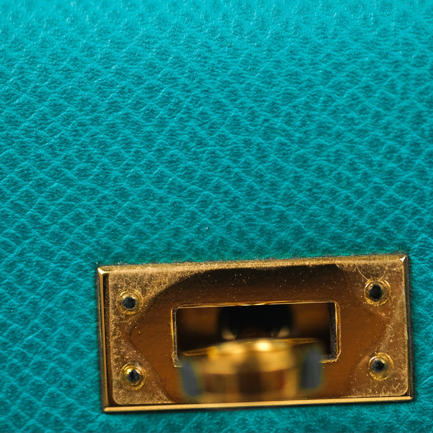 Hermès Sellier Kelly 25 Bleu Paon 7F Epsom Gold Hardware