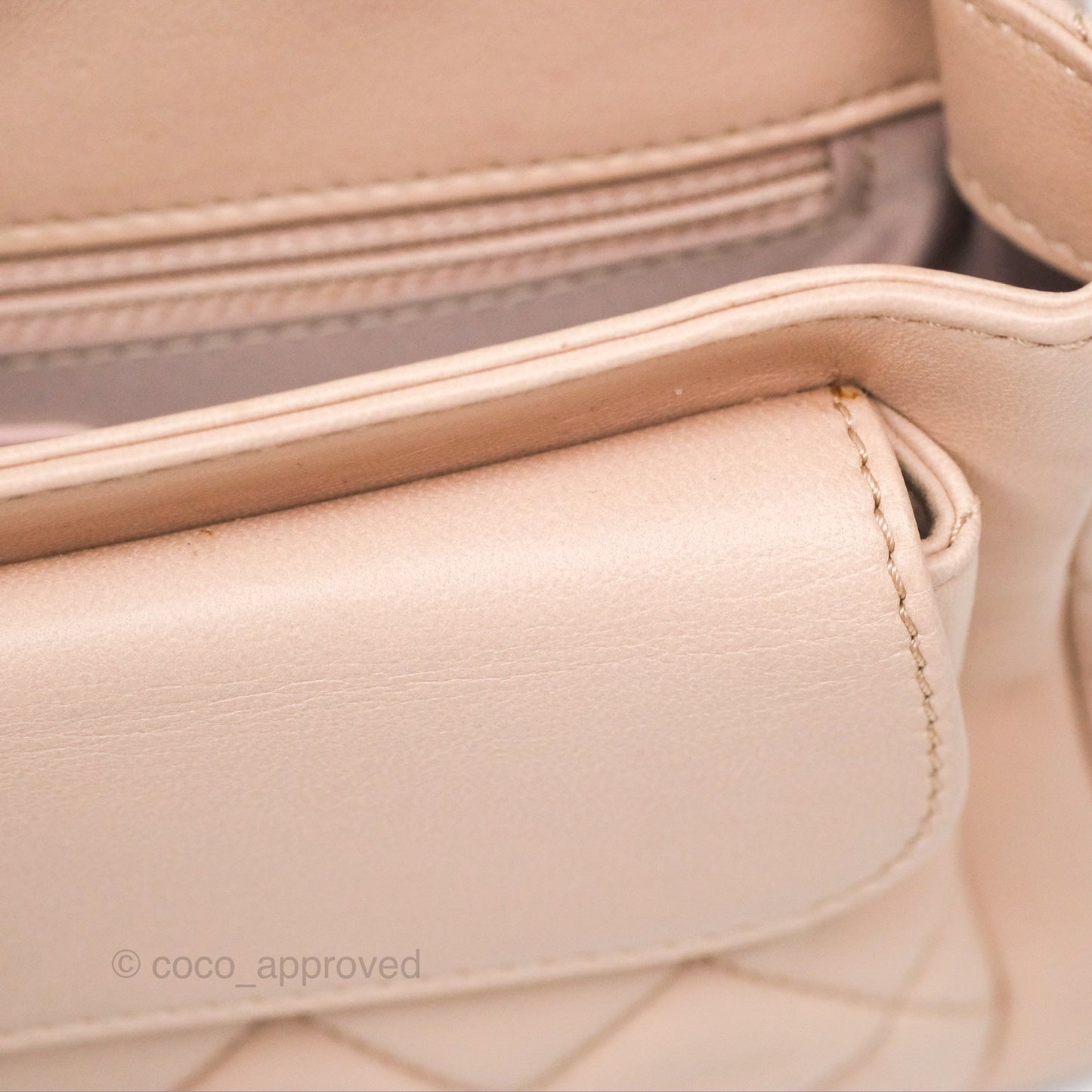 Chanel Flap Bag Pink Aged Gold Hardware