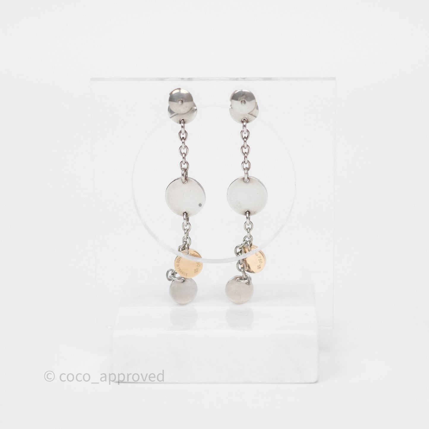 Hermès Confettis Earrings in Sterling Silver/ Rose Gold