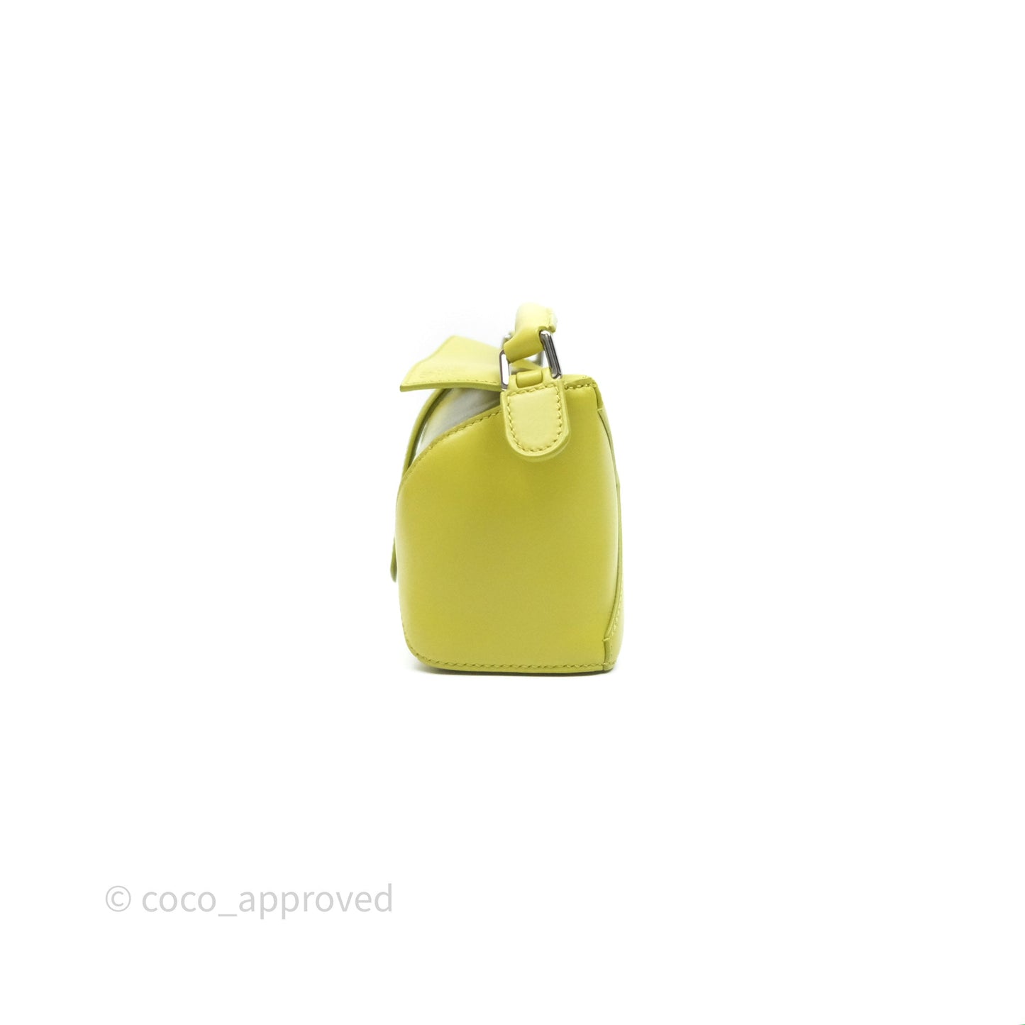 Loewe Mini Puzzle Edge Bag in Lime Smooth Calfskin