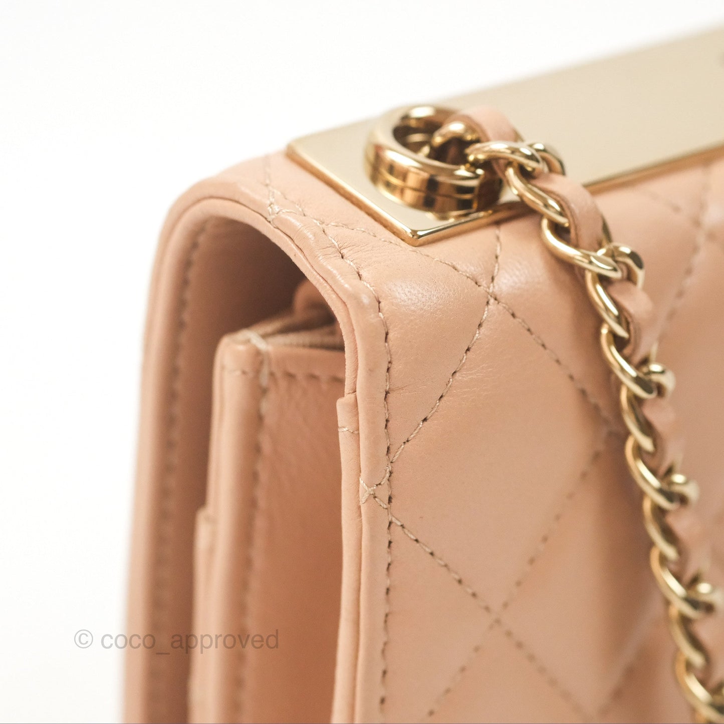 Chanel Trendy CC WOC Quilted Beige Lambskin Gold Hardware