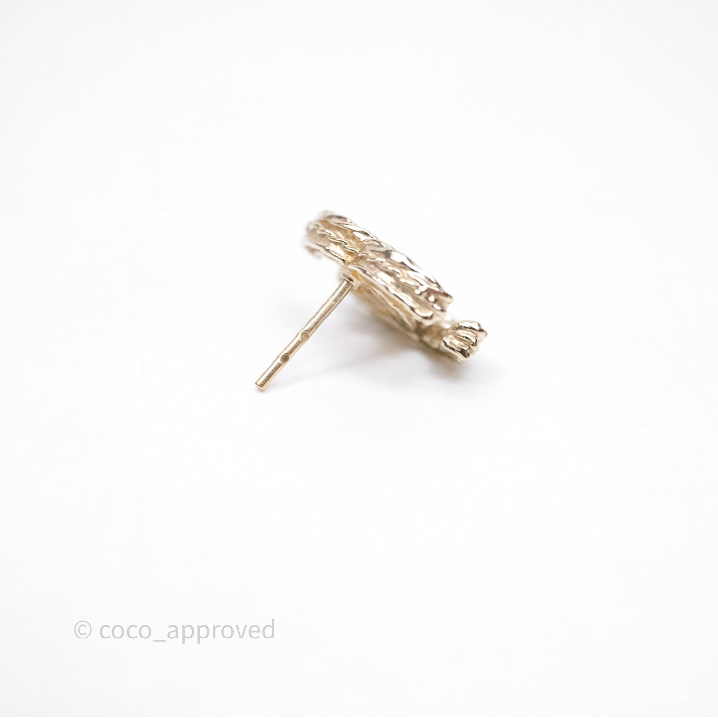 Chanel CC Crystals Earrings Gold Tone 13B
