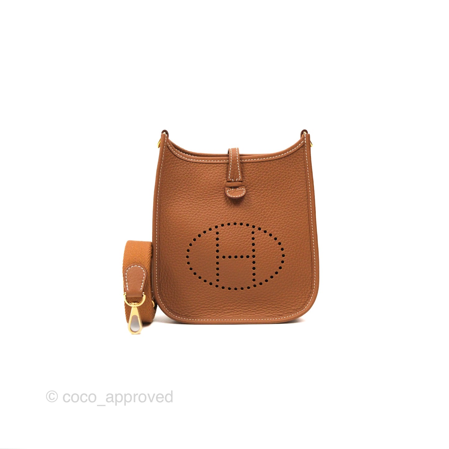 Hermès Mini Evelyne 16 Gold Clemence Gold Hardware