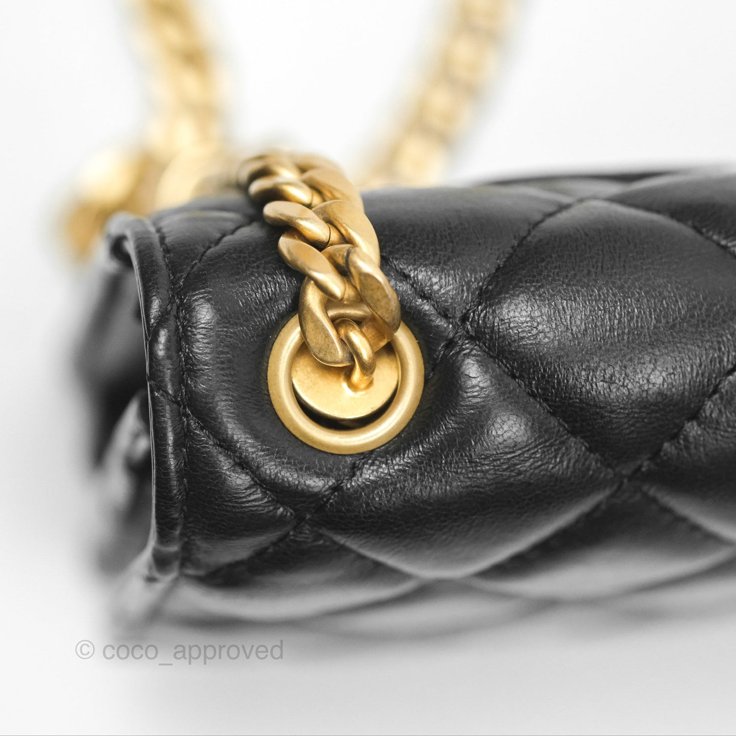 Chanel All Slide Wallet on Chain WOC Adjustable Chain Quilted Black Lambskin 22K