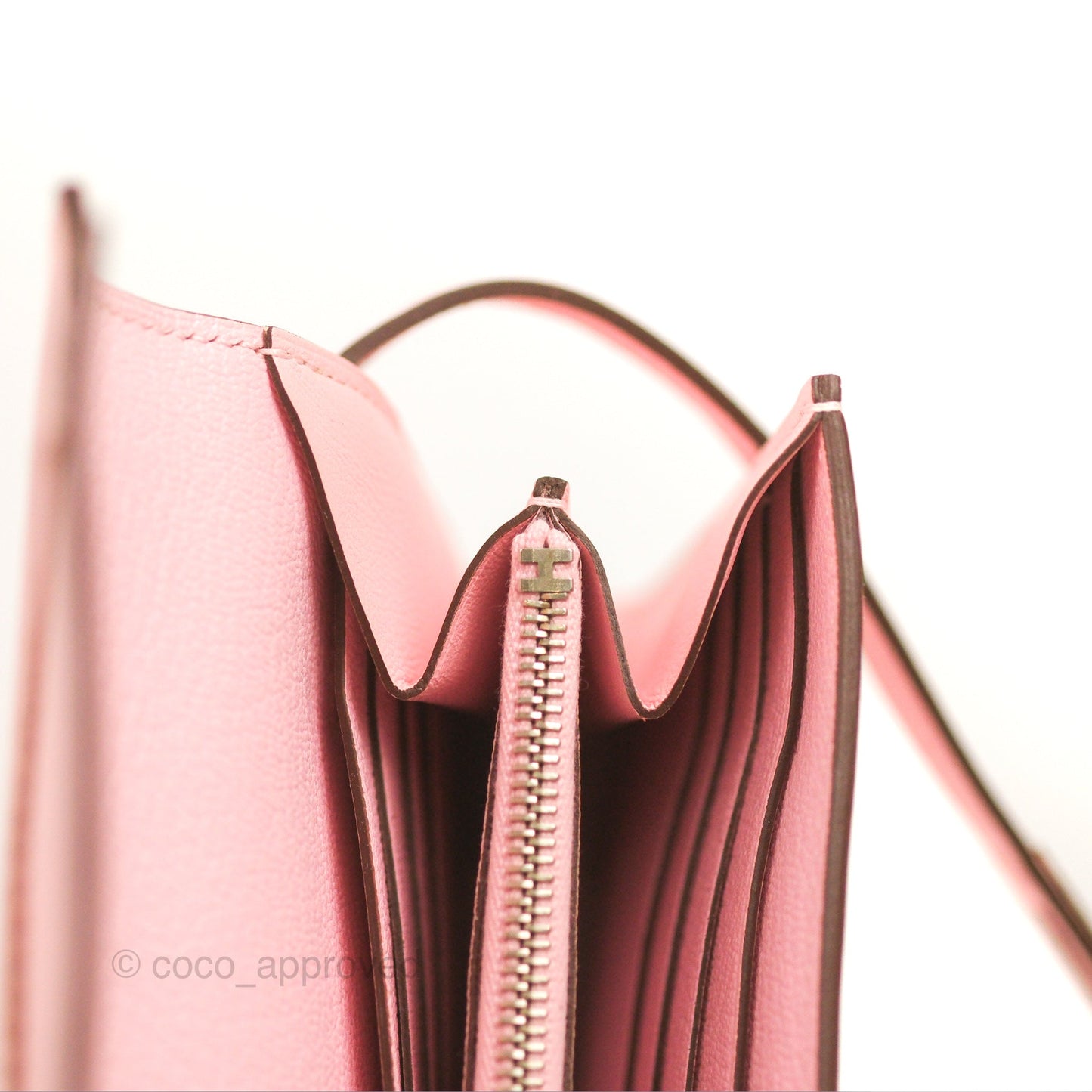 Hermès Ghillies Kelly Wallet Rose Sakura Swift Palladium Hardware