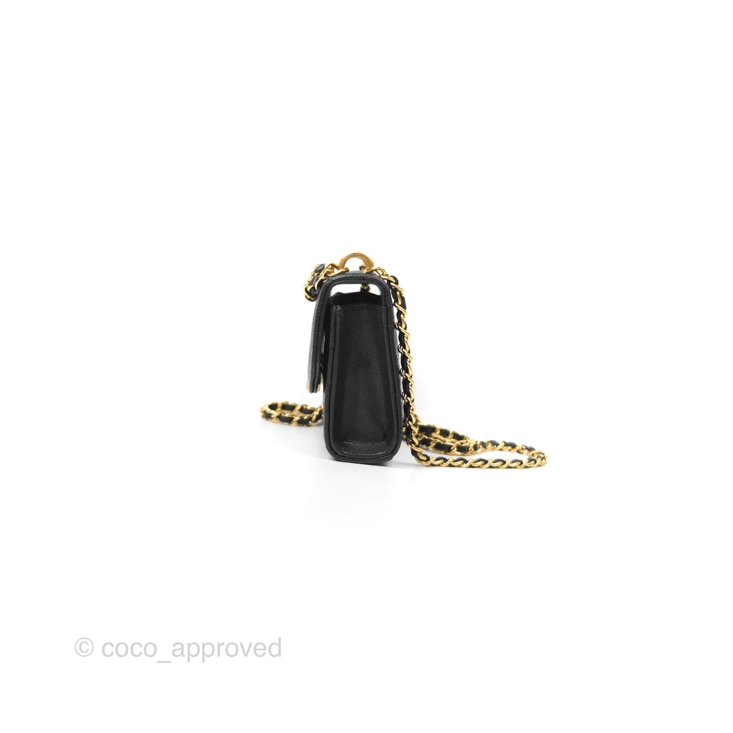 Chanel Coco First Mini Clutch On Chain Black Caviar Gold Hardware 22K