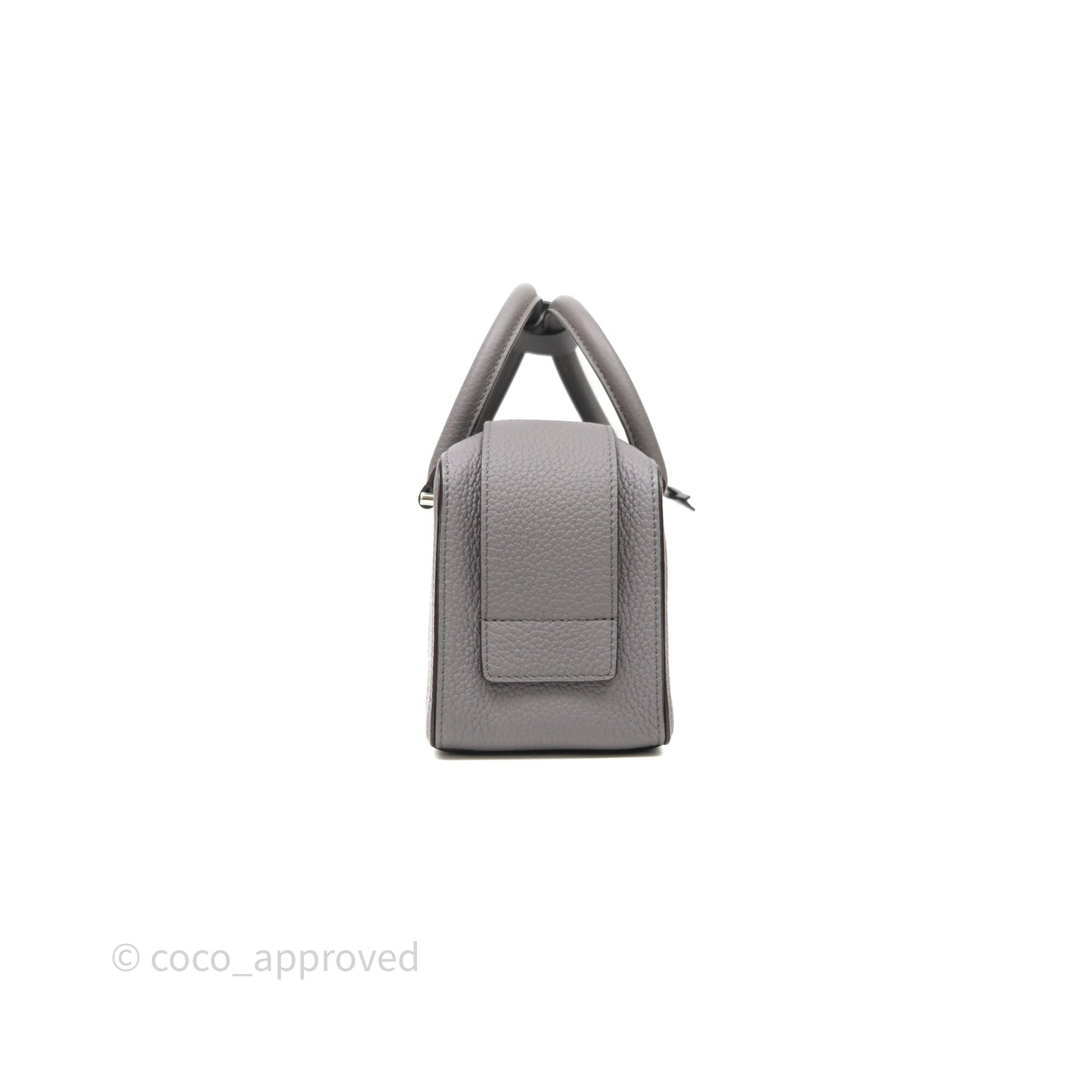 Delvaux Cool Box Mini Taurillon Soft Grained Grey Calfskin Silver Hardware