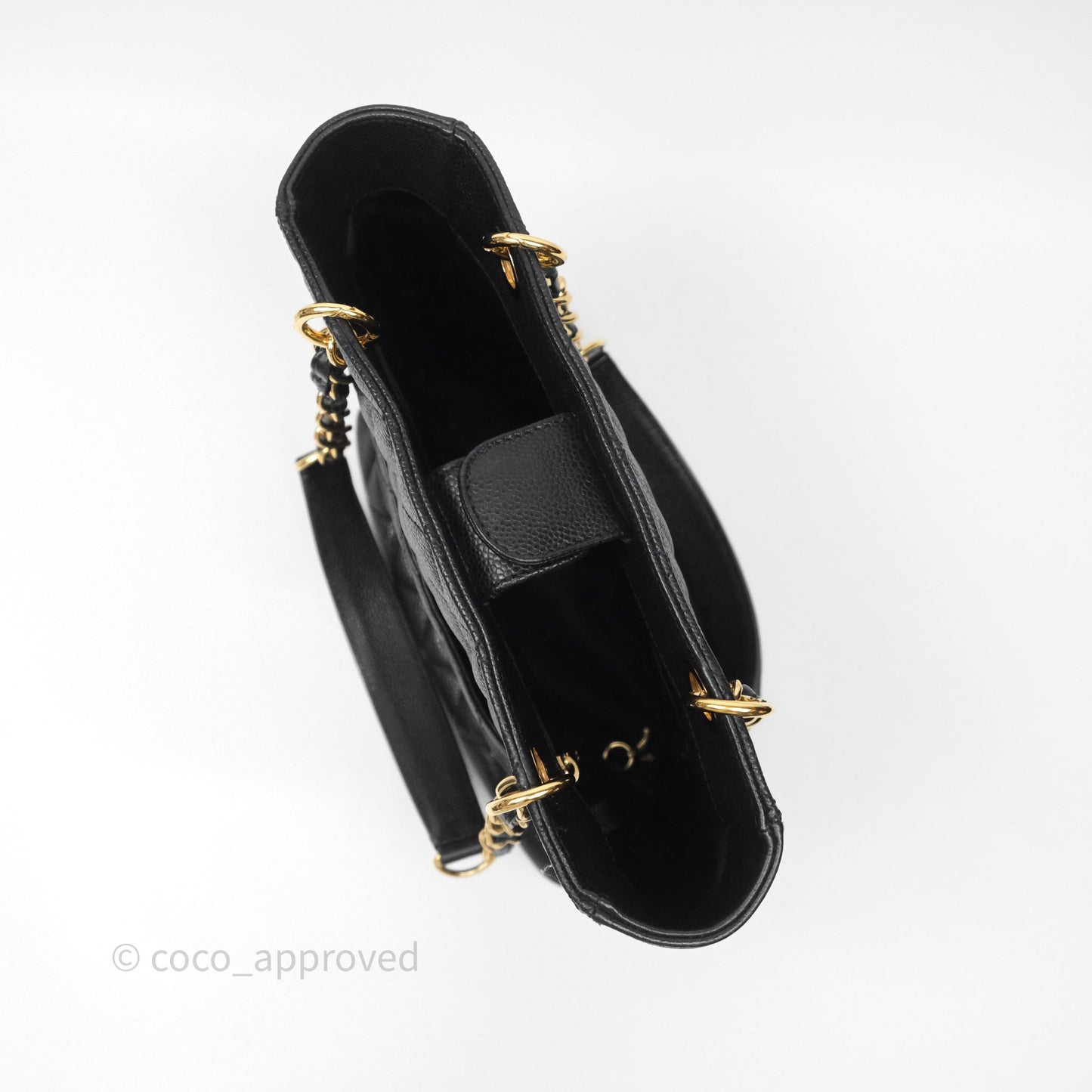 Chanel Vertical GST Black Caviar Gold Hardware