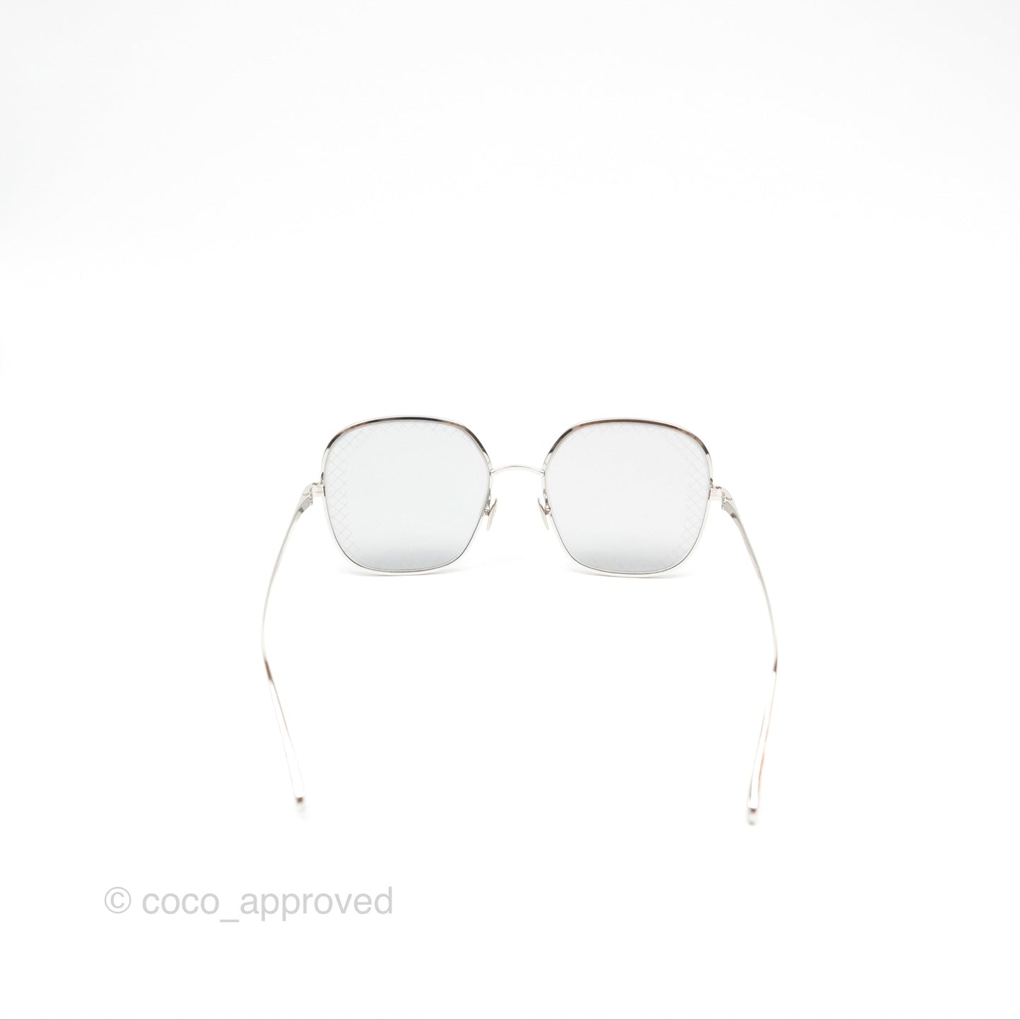 Chanel Gradient Lenses Square Sunglasses Silver Tone