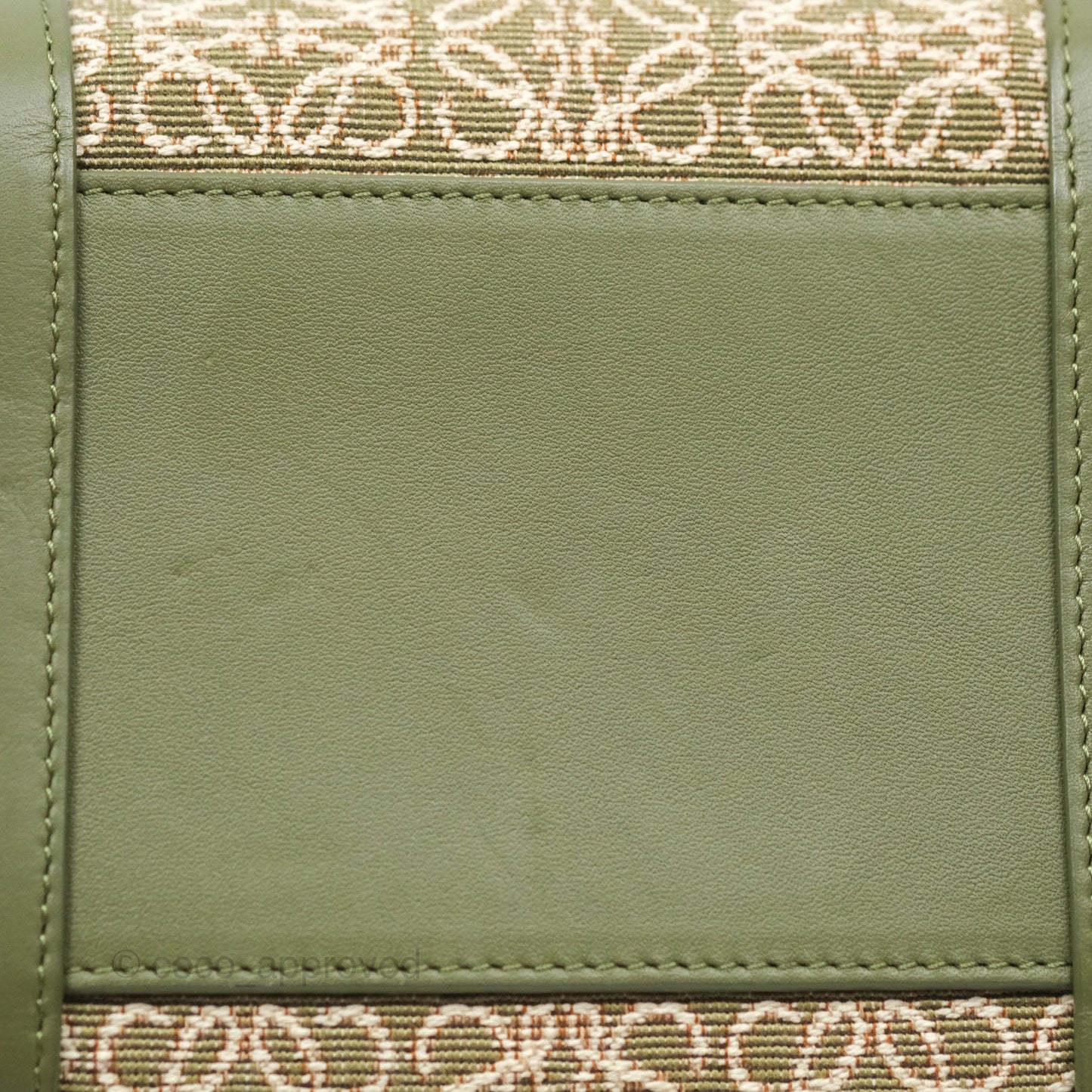 Loewe Amazona 19 Square Green/ Avocado Green in Anagram Jacquard and Calfskin