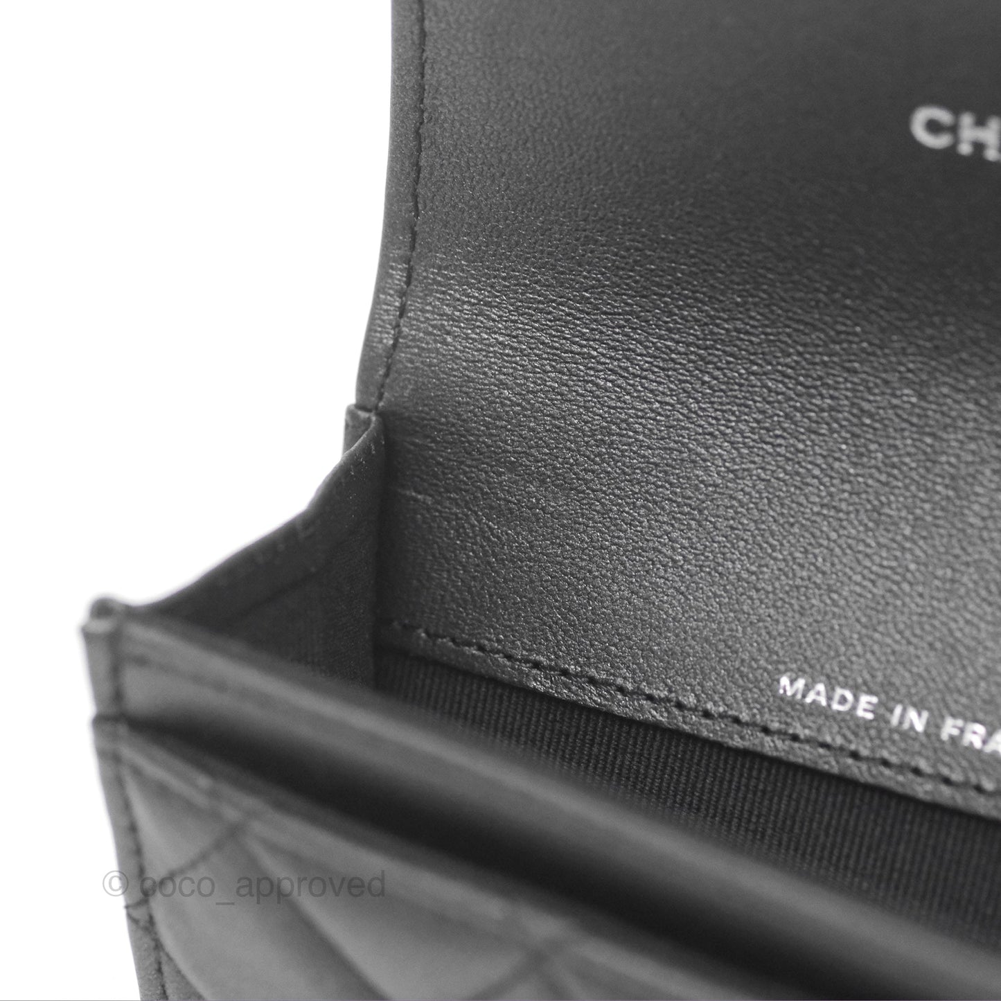 Chanel Classic Flap Card Holder Quilted Iridescent So Black