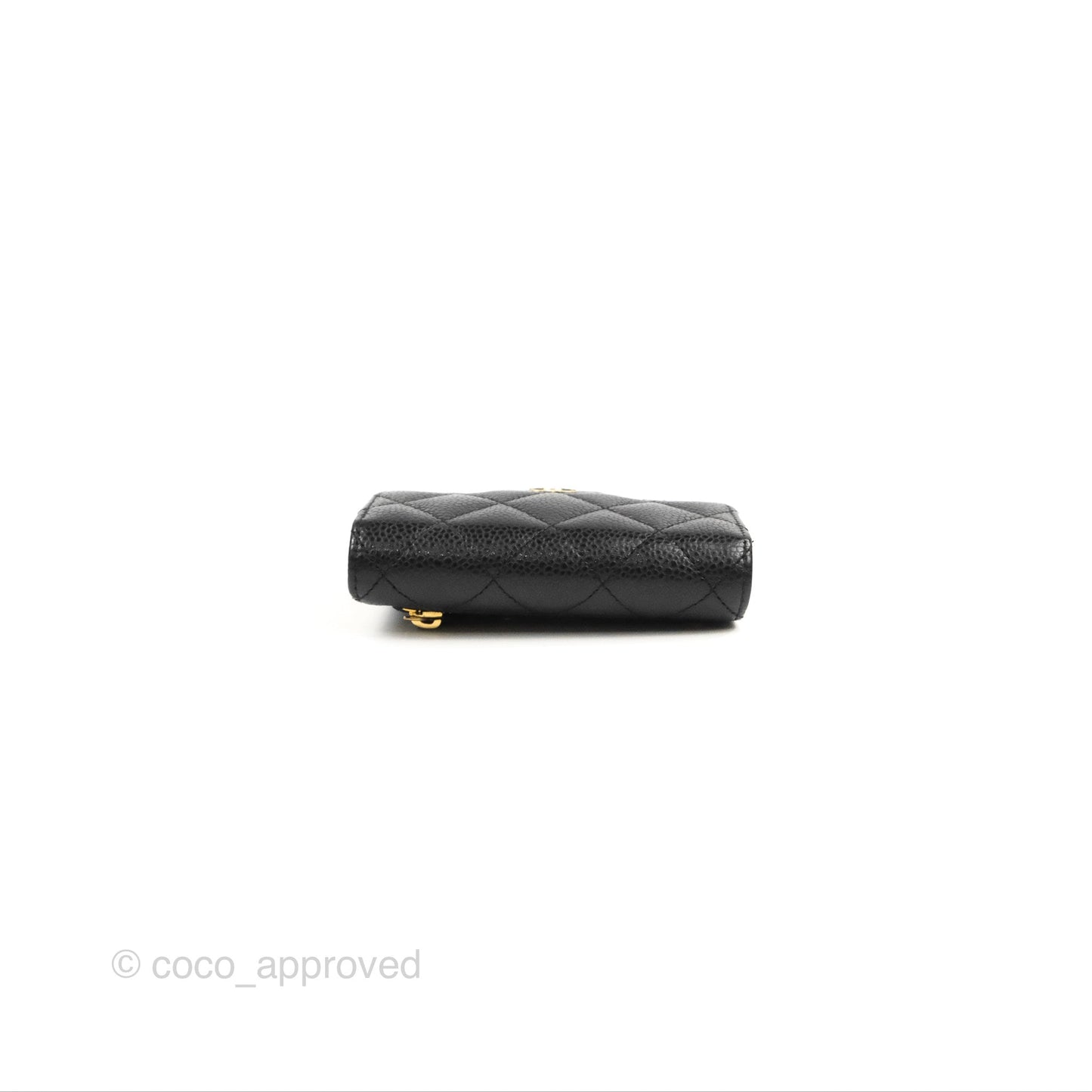 Chanel Classic Short Flap Wallet Black Caviar Gold Hardware