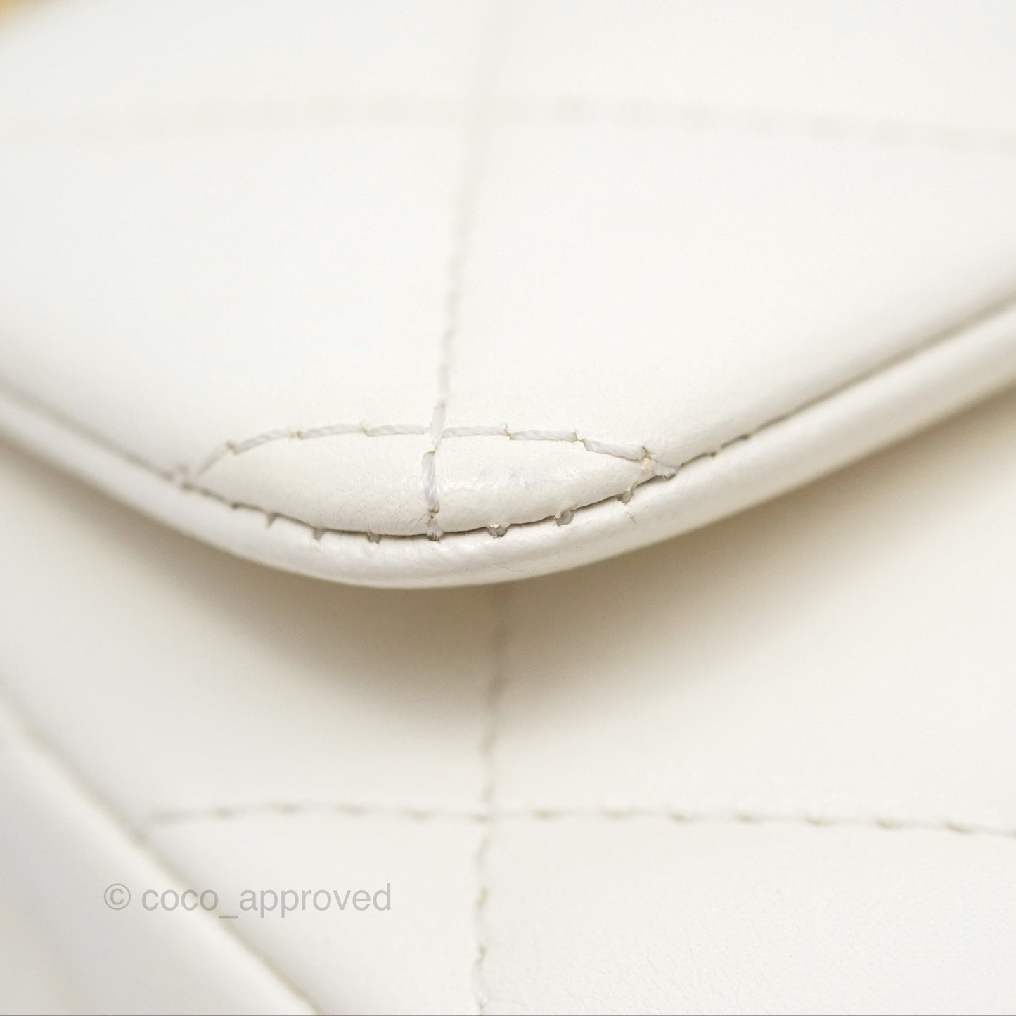 Chanel Top Handle Mini Flap Ivory White Lambskin Gold Hardware