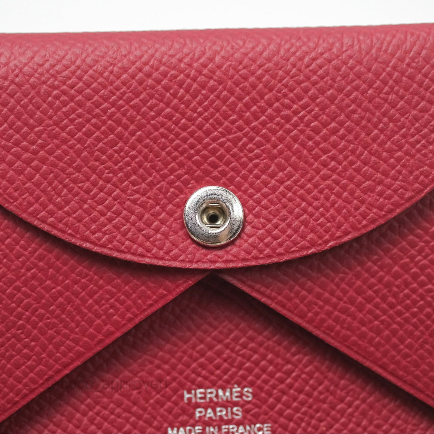 Hermès Calvi Duo Compact Card Holder Rouge Grenat Epsom
