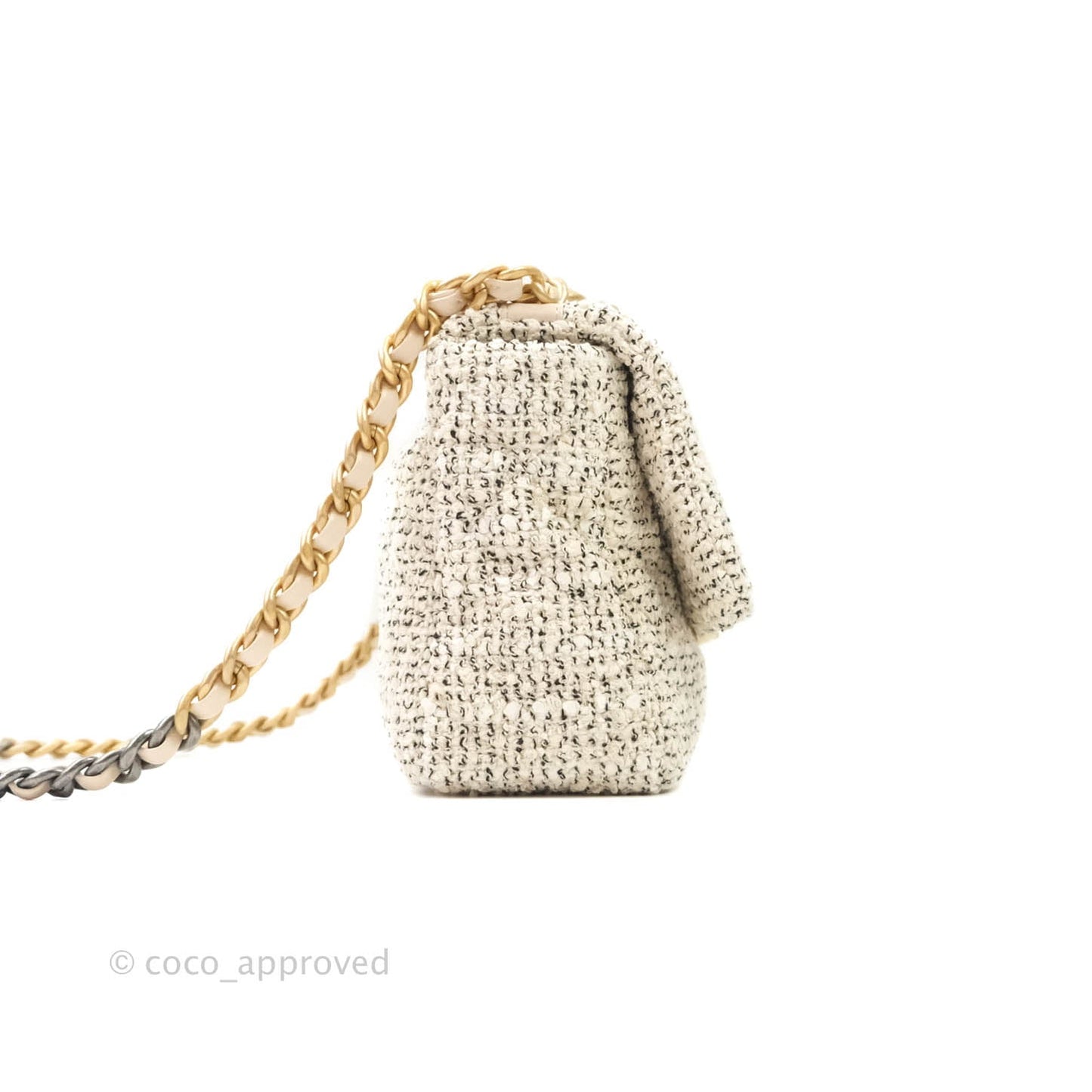 Chanel 19 Small Tweed Oreo Cream Mixed Hardware