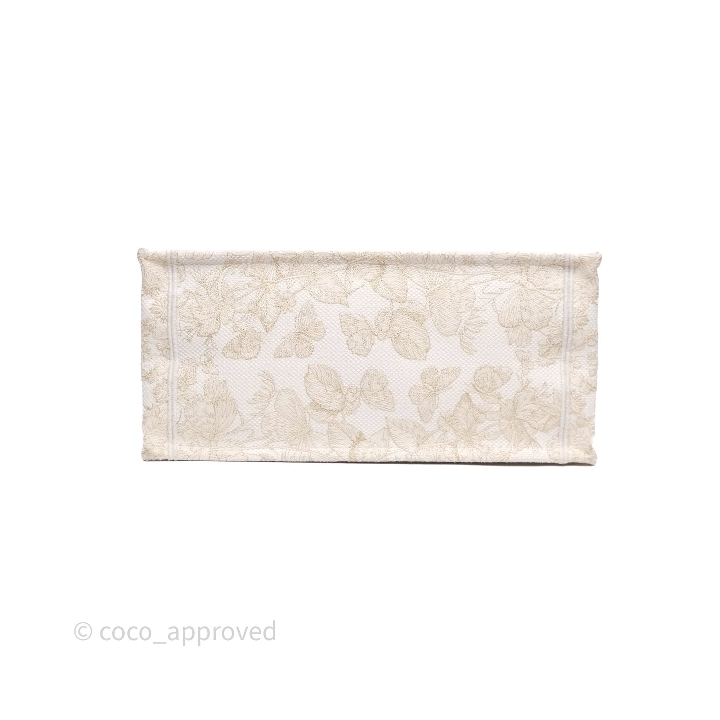 Christian Dior Medium Book Tote Latte Embroidery With Gold-Tone Metallic