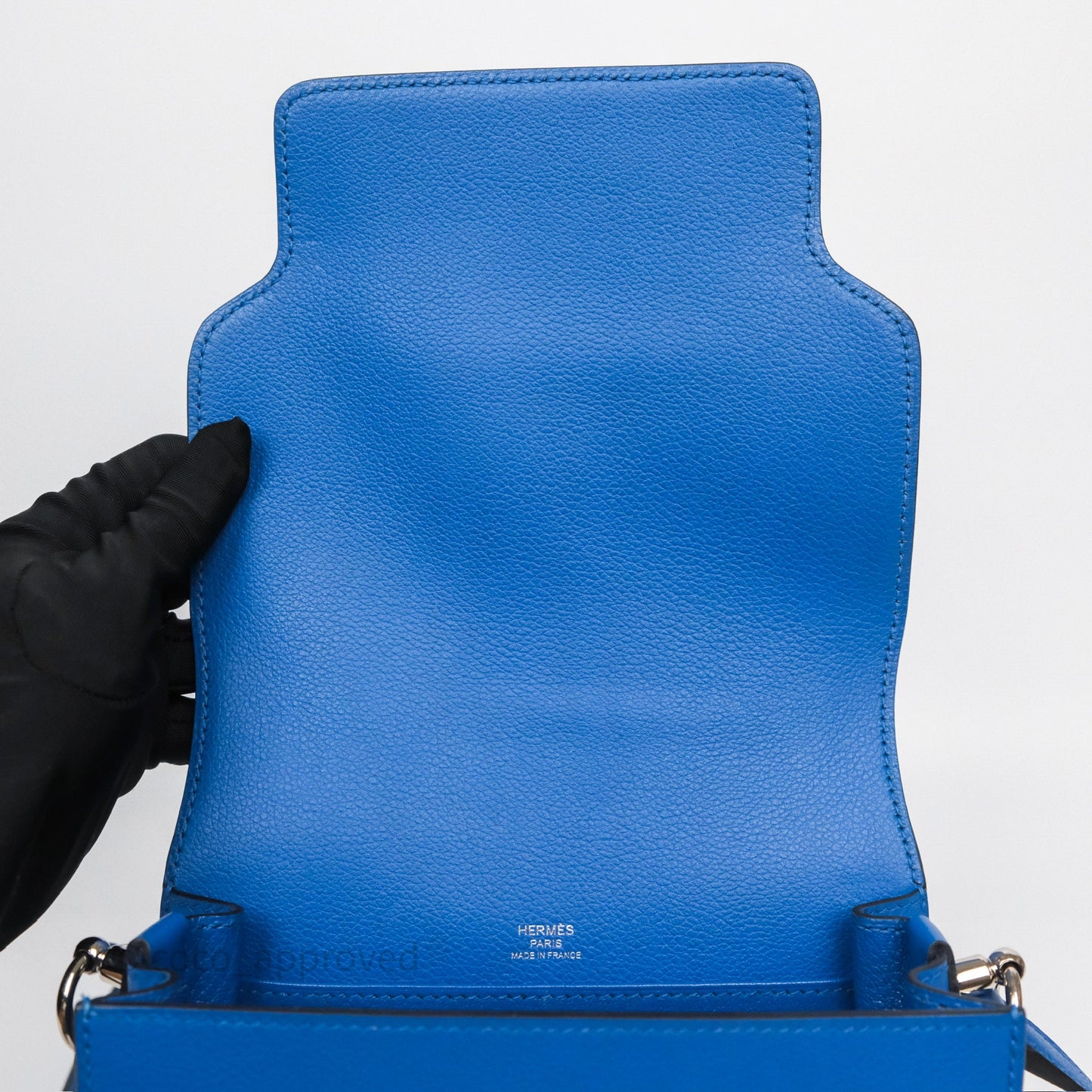 Hermès Roulis Mini 18 Blue Zellige I7 Evercolor Palladium Hardware