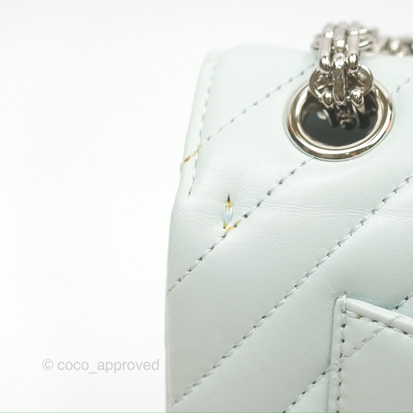 Chanel Mini Reissue 224 Blue Aged Calfskin Silver Hardware