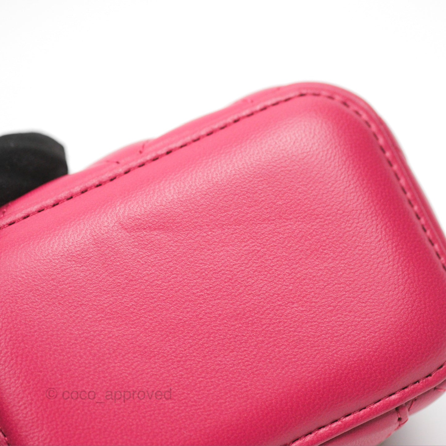 Chanel Mini Top Handle Vanity With Chain Dark Pink Lambskin Aged Gold Hardware