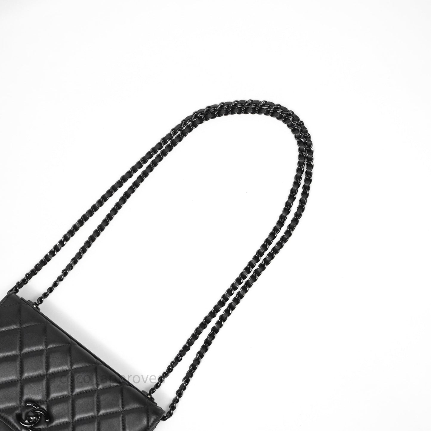 Chanel Quilted Trendy CC WOC Wallet On Chain So Black Lambskin